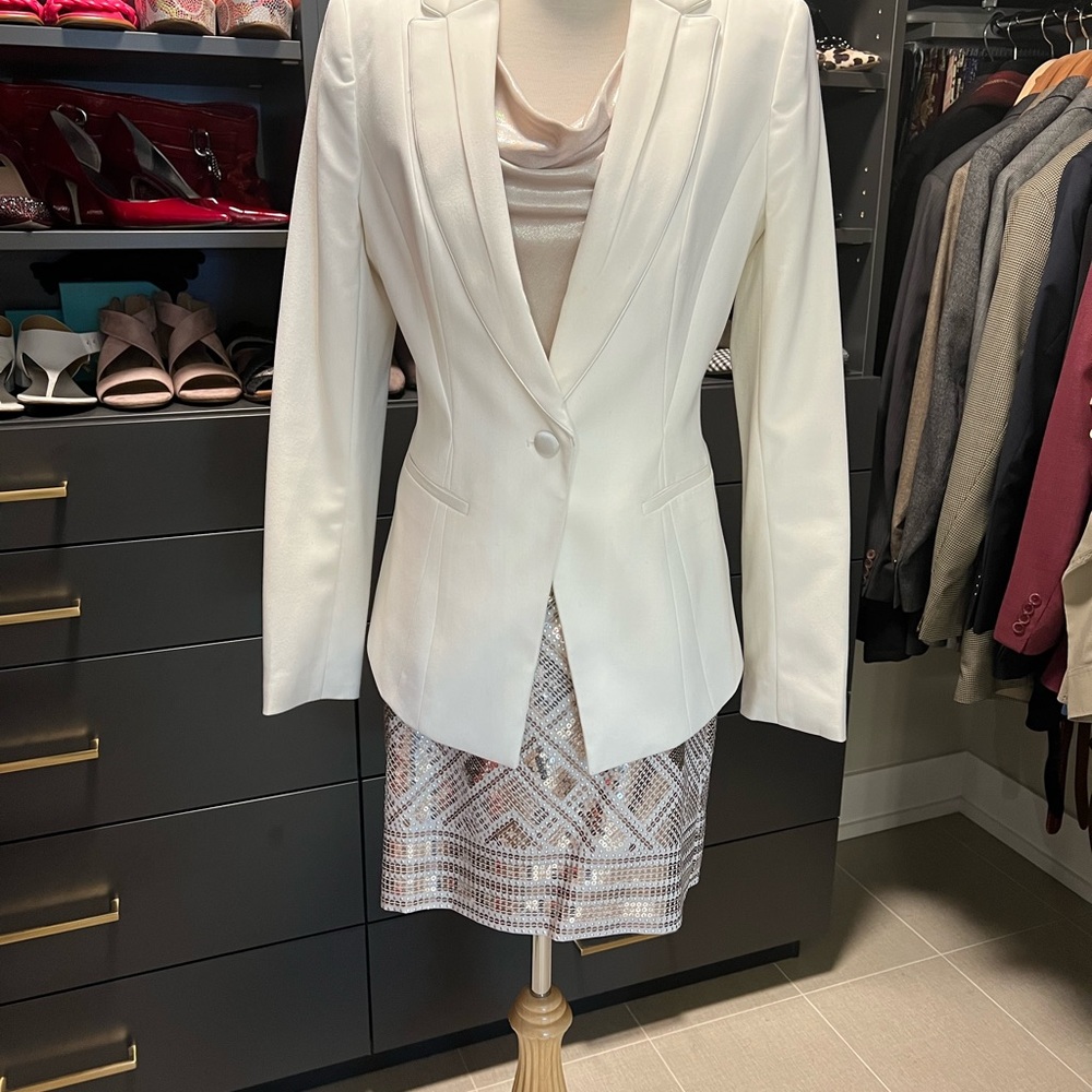 Dressy WHBM Ivory Jacket w/Single Button